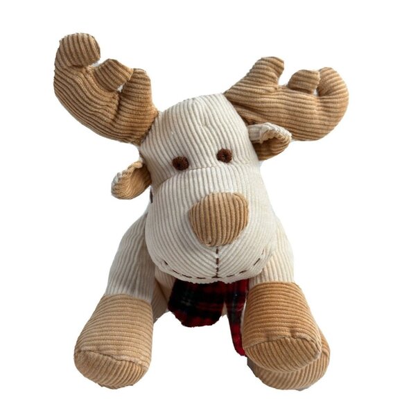 All Mine Corduroy Moose Scarf Holiday Plush Stuffed Animal 6" Baby Shower Gift - Picture 1 of 7
